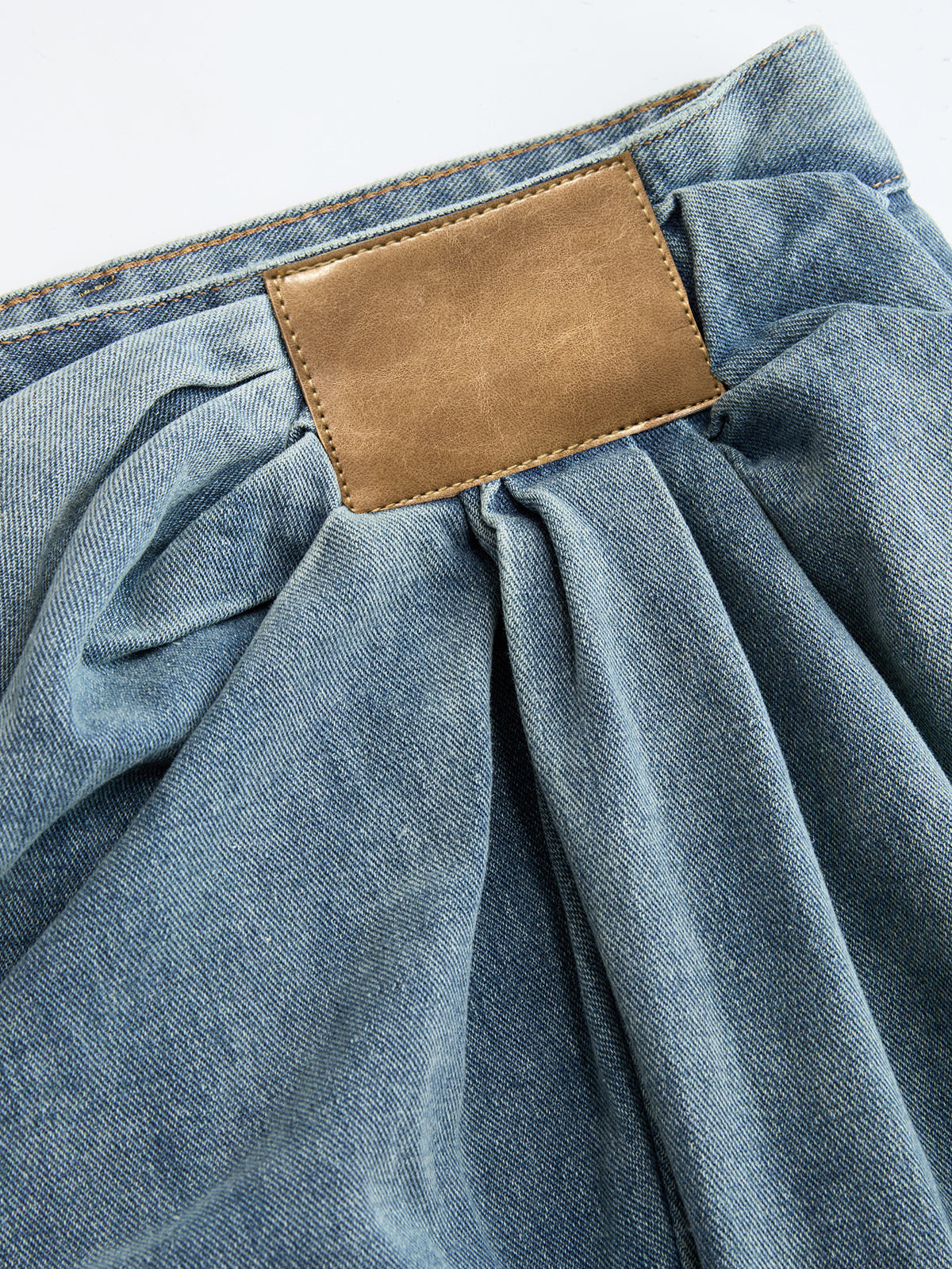 Women's Wide-Leg Trousers with Asymmetric Ruched Waist - 5