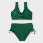 Women's Two-Piece Bikini Set with Wrap Top and Ruched Tie-Side Bottoms - 5