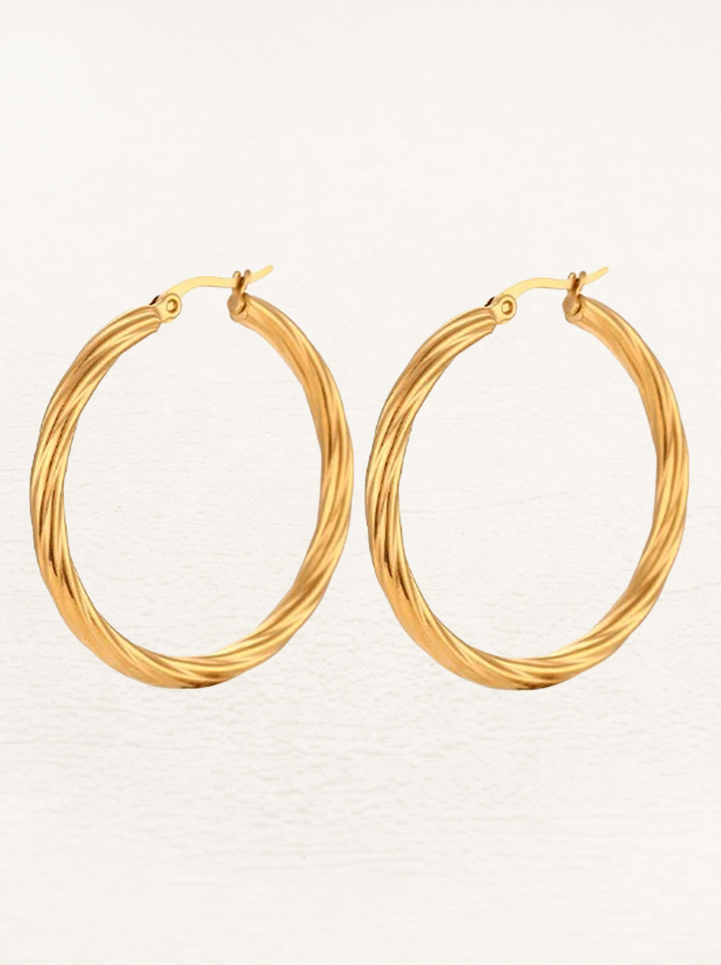 Women's Twisted Hoop Earrings with Statement Diameter - 3