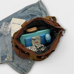 Women's Tote Bag with Multiple Pockets and Top Handles - 9
