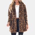 Women's Faux Fur Open Front Midi Winter Coat