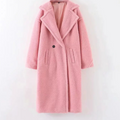 Women's Teddy Fleece Hooded Jacket in Oversized Fit - Pink