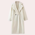 Women's Teddy Fleece Hooded Jacket in Oversized Fit - White