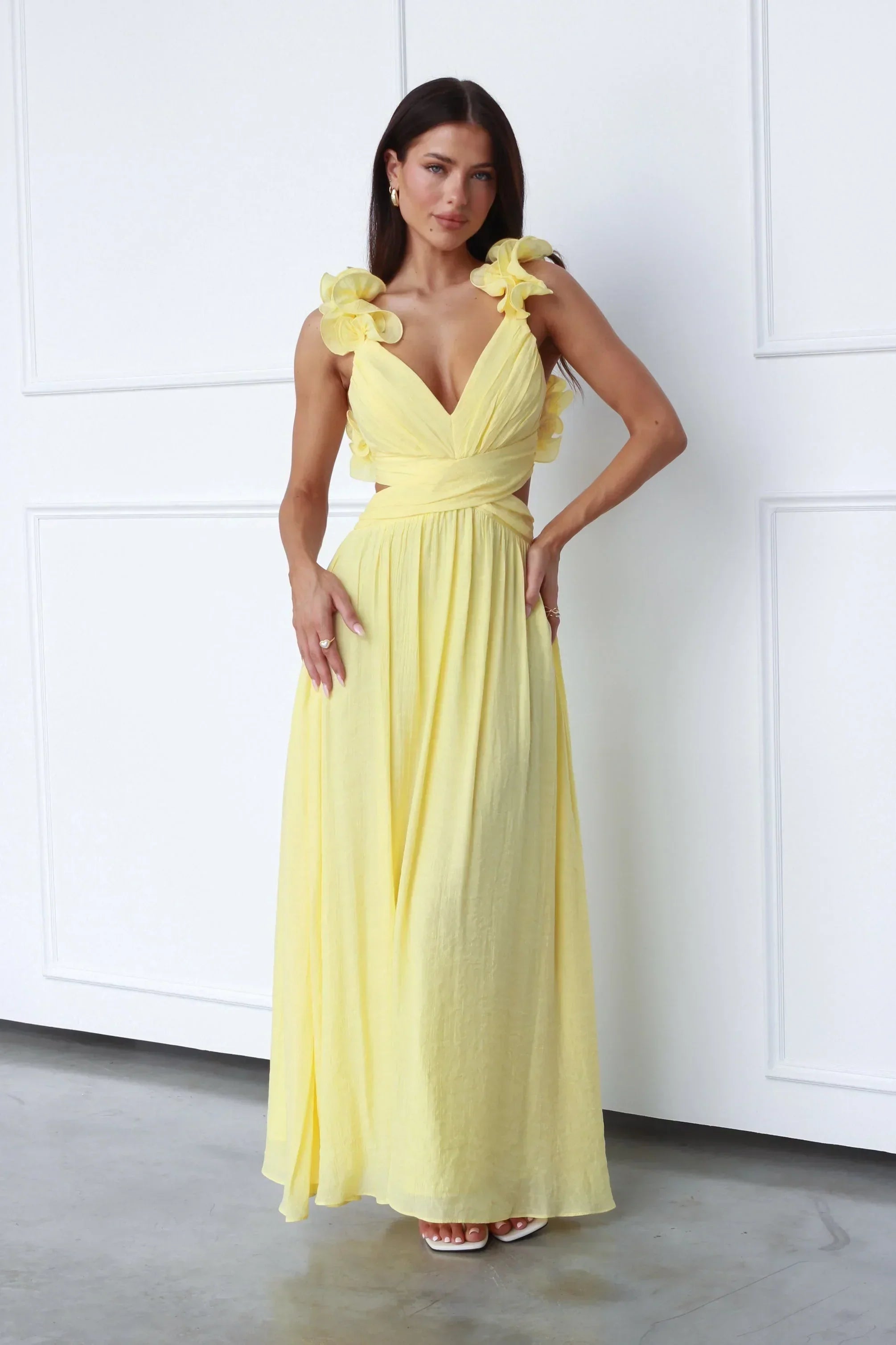 Women's Plunge Mini Dress with Deep V-Neck and Fitted Silhouette - 4
