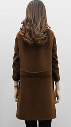 Women's Long Trench Coat Double-Breasted with Tailored Fit - 4