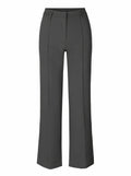 Women's High Waist Wide Leg Trousers with Tailored Finish - Grey