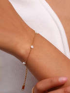 Women's Pearl Chain Bracelet with Adjustable Extender - 2