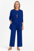 Women's Three-Piece Set Waistcoat Top and Trousers - Blue