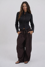 Women's Embroidered Structured Jacket with Button Front