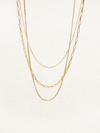 Women's Triple Layer Chain Necklace with Graduated Lengths - 3