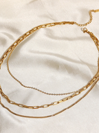 Women's Triple Layer Chain Necklace with Graduated Lengths - 5