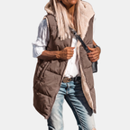 Women's Reversible Puffer Gilet Sherpa Lined Hooded Sleeveless Coat