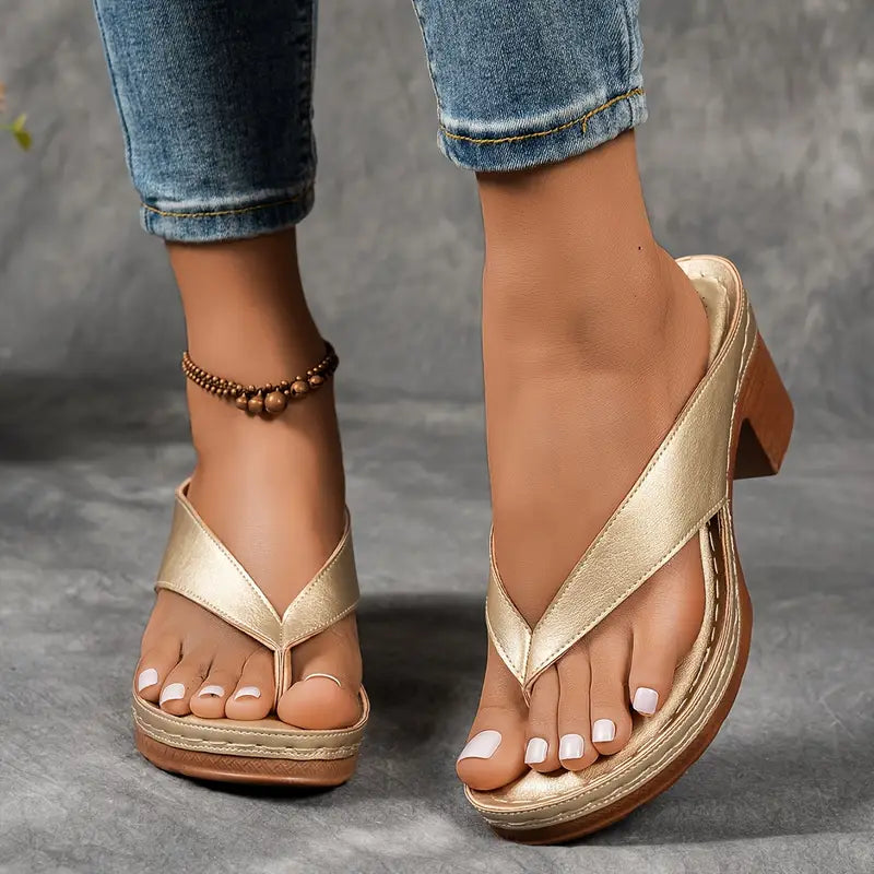Women's Toe-Post Low Wedge Sandals - 2