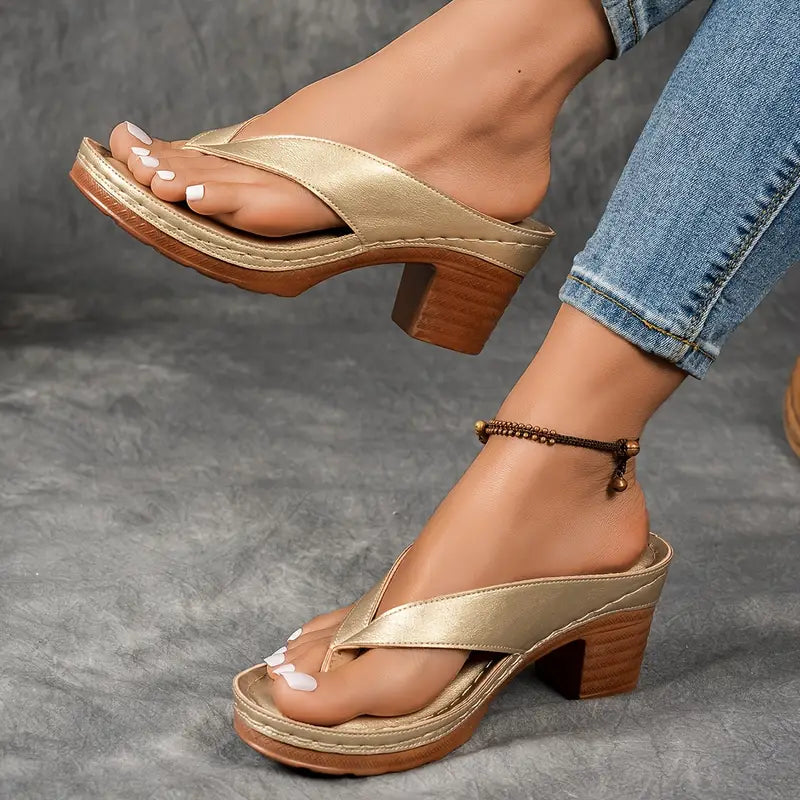 Women's Toe-Post Low Wedge Sandals - 4