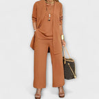Women's Three-Piece Set with Longline Cardigan and Relaxed Trousers - 3
