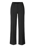 Women's High Waist Wide Leg Trousers with Tailored Finish - Black