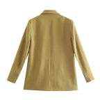 Women's Double-Breasted Blazer with Notched Lapels and Structured Silhouette - 6