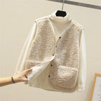 Faye | Luxe Fleece Gilet - Beige