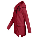Women's Zip Jacket with Hood and Drawstring Detail - 18