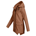 Women's Zip Jacket with Hood and Drawstring Detail - 12