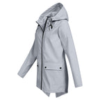 Women's Zip Jacket with Hood and Drawstring Detail - 14