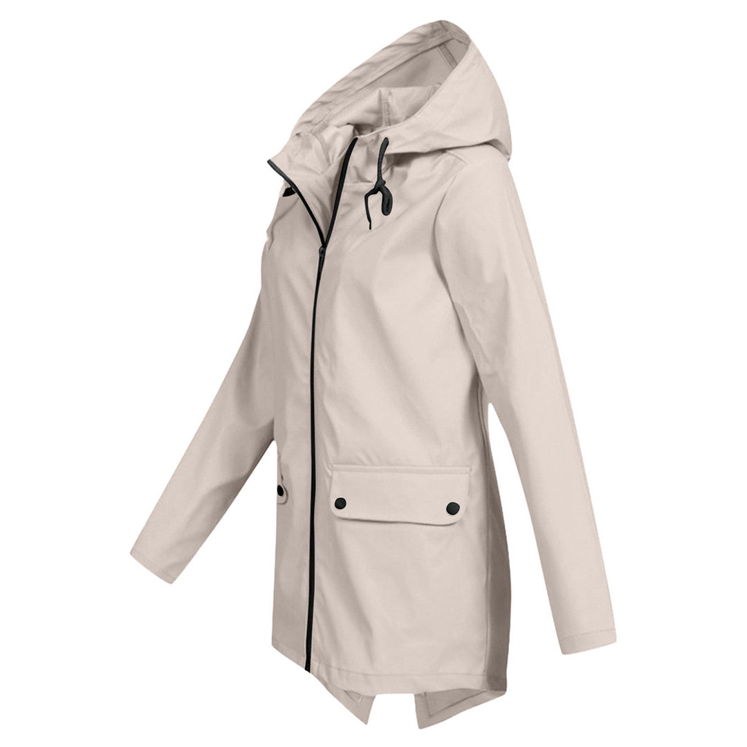 Women's Zip Jacket with Hood and Drawstring Detail - 8