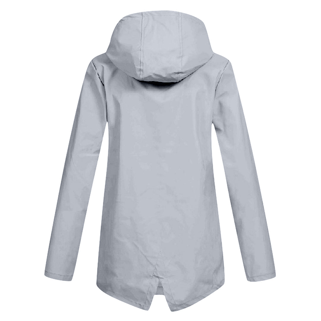 Women's Zip Jacket with Hood and Drawstring Detail - 13