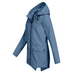 Women's Zip Jacket with Hood and Drawstring Detail - 10