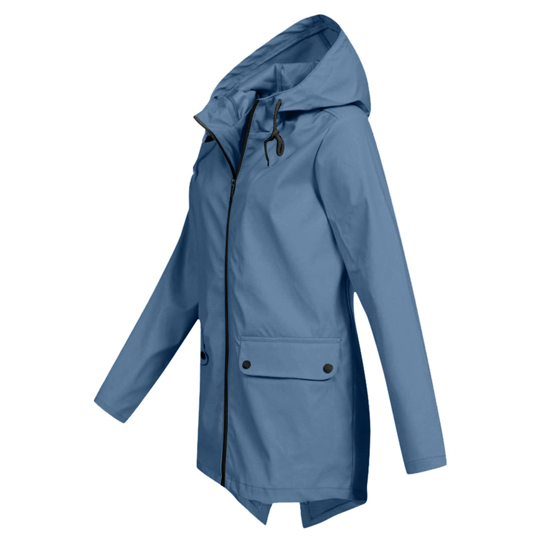 Women's Zip Jacket with Hood and Drawstring Detail - 10