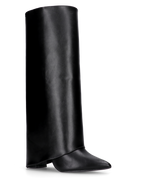 Women's Convertible Knee-High Boots with Block Heel - 8