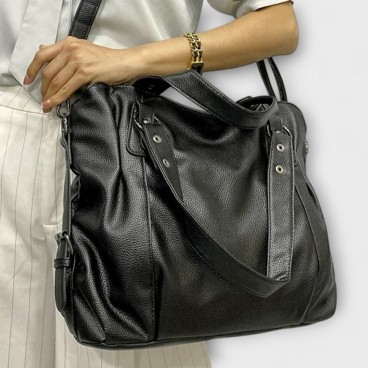 Women's Hobo Shoulder Bag with Multiple Compartments - 4