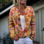 Women's Cardigan Buttoned with Floral Print