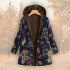 Women's Hooded Jacket with Floral Print and Zip Fastening - 4