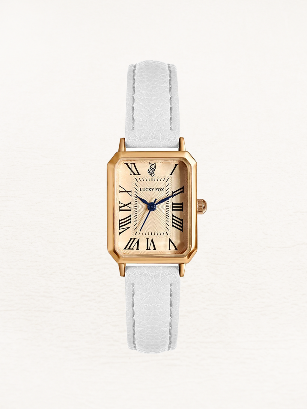 Women's Square Watch with Faux Leather Strap - White