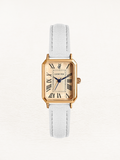 Women's Square Watch with Faux Leather Strap - White