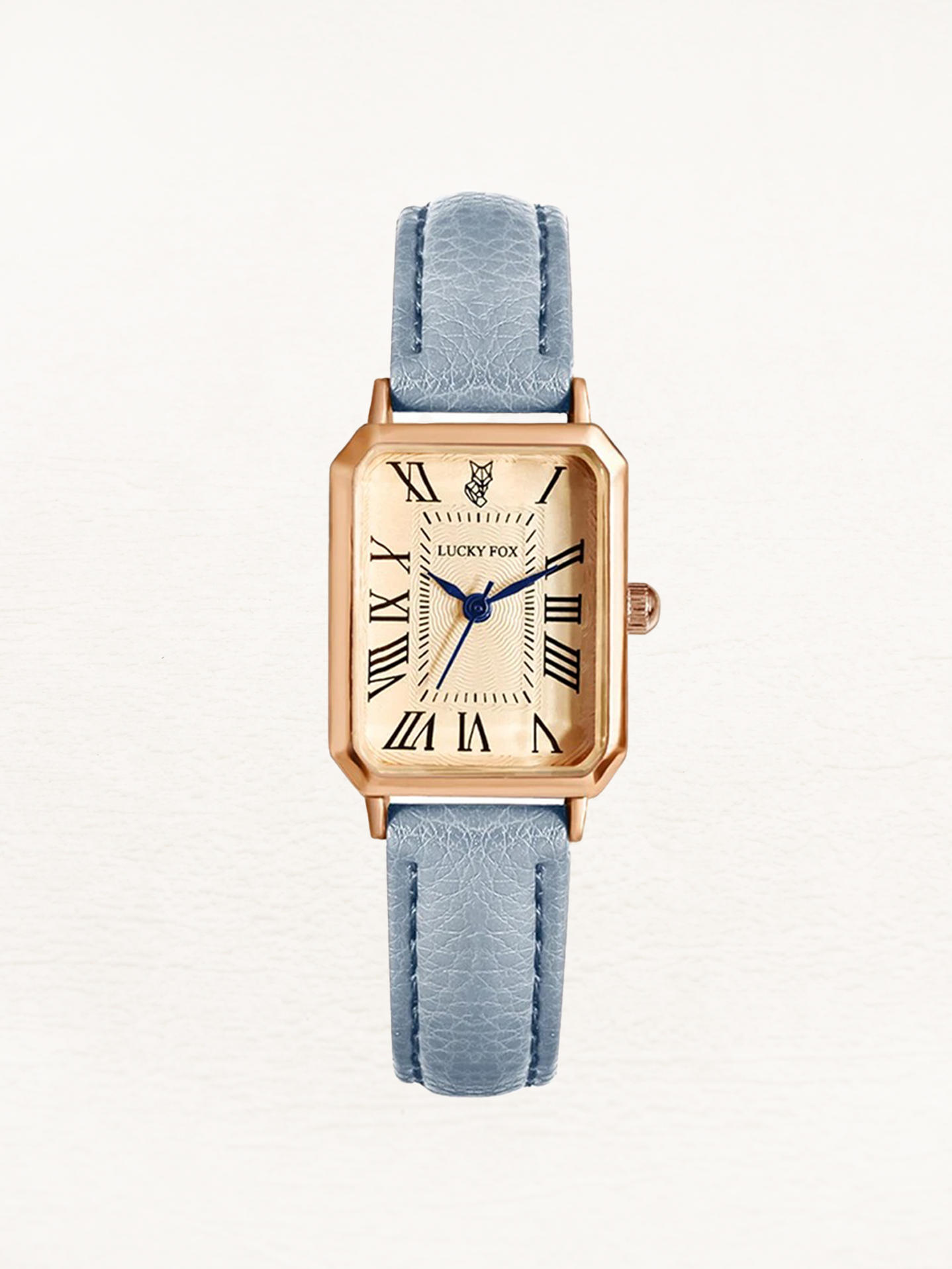 Women's Square Watch with Faux Leather Strap - Blue