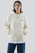 Women's Hoodie with Front Print and Relaxed Fit - White