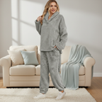 Women's Teddy Fleece Loungewear Set Hoodie and Trousers