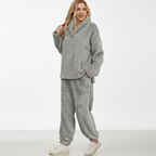 Women's Teddy Fleece Loungewear Set Hoodie and Trousers - 5