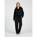 Women's Teddy Fleece Loungewear Set Hoodie and Trousers - Black