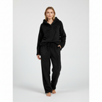 Women's Teddy Fleece Loungewear Set Hoodie and Trousers - Black