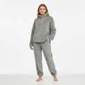 Women's Teddy Fleece Loungewear Set Hoodie and Trousers - Grey