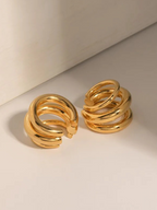 Chunky Ear Cuff with Three-Layer Design, No Piercing Needed - 4