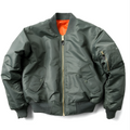 Unisex Bomber Jacket with Ribbed Trims and Zip Front - Green