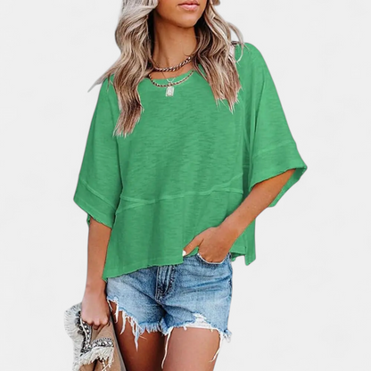 Women's Casual Batwing Sleeve Blouse - Green