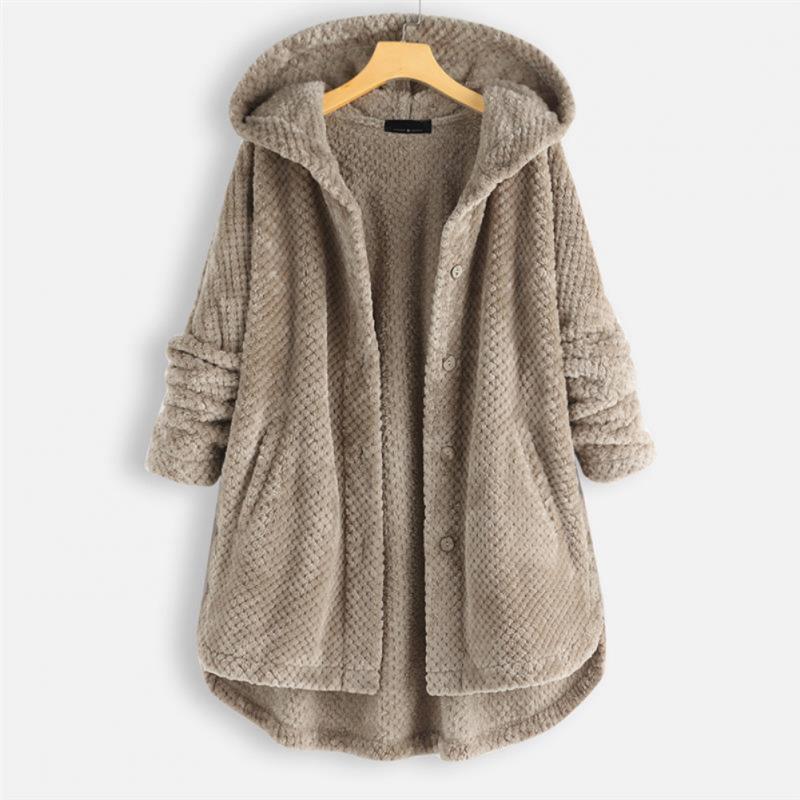 Niah - Cosy Hooded Coat - Beige