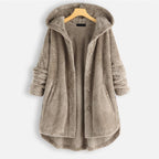 Niah - Cosy Hooded Coat - Beige