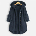 Niah - Cosy Hooded Coat - Blue