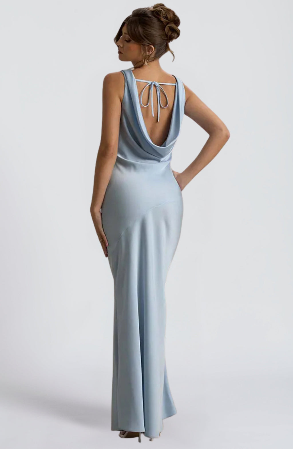 Women's Sleeveless Bodycon Maxi Dress with Cowl Neckline - 3