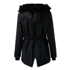 Women's Long Padded Winter Coat with Hood - 3